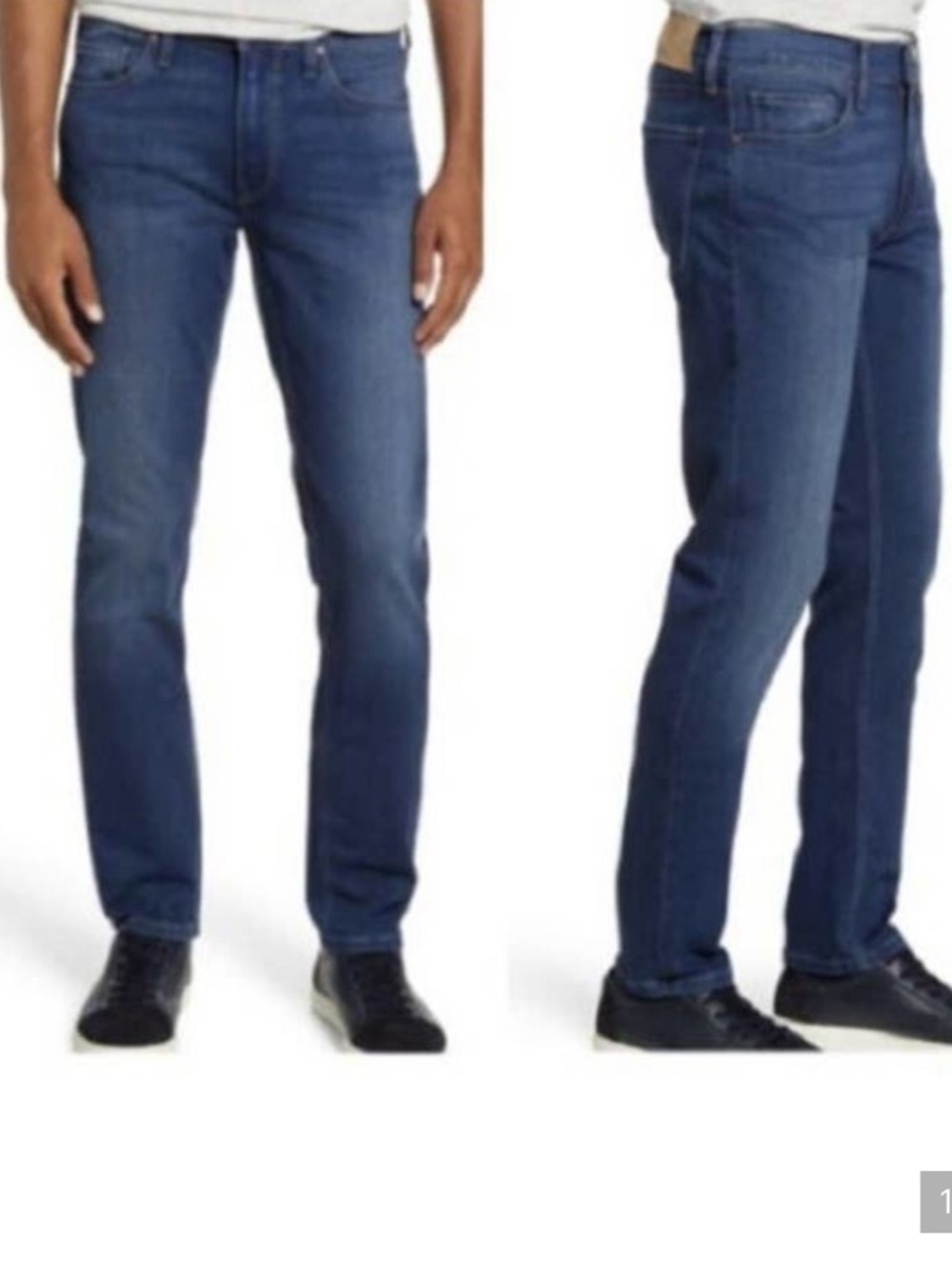 Paige Men’s Stretch Slim Denim Straight leg Lennox Jeans, Mid-rise. Size 34 - Picture 2 of 8